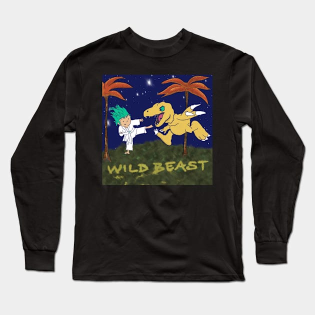 Karate vs. Wild Beast Long Sleeve T-Shirt by createnik